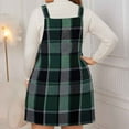 thumbnail image 5 of Kaemgyyd Women's Plus Size Dress Casual Plaid Sleeveless Overall Dress Fashion Flowy A-Line Mini Dresses Fall Winter Outfit, 5 of 6