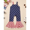 thumbnail image 5 of Biekopu Independence Day Kids Girls Overalls, Stars Stripes Flare Pants Summer Streetwear, 5 of 8