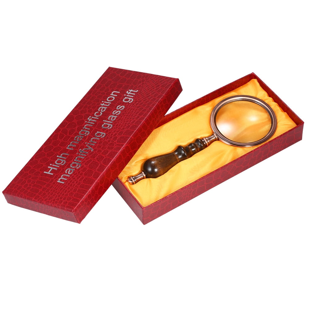 Handheld Magnifier 10X Wood Handle Magnifying Glass Portable Handheld Magnifier For Jewelry Paper Book Reading,Handheld Magnifying Glass