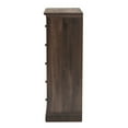 thumbnail image 4 of Baxton Studio Commode en Bois Nolan Hazel Finition Noyer Brun 5 Tiroirs, 4 of 9
