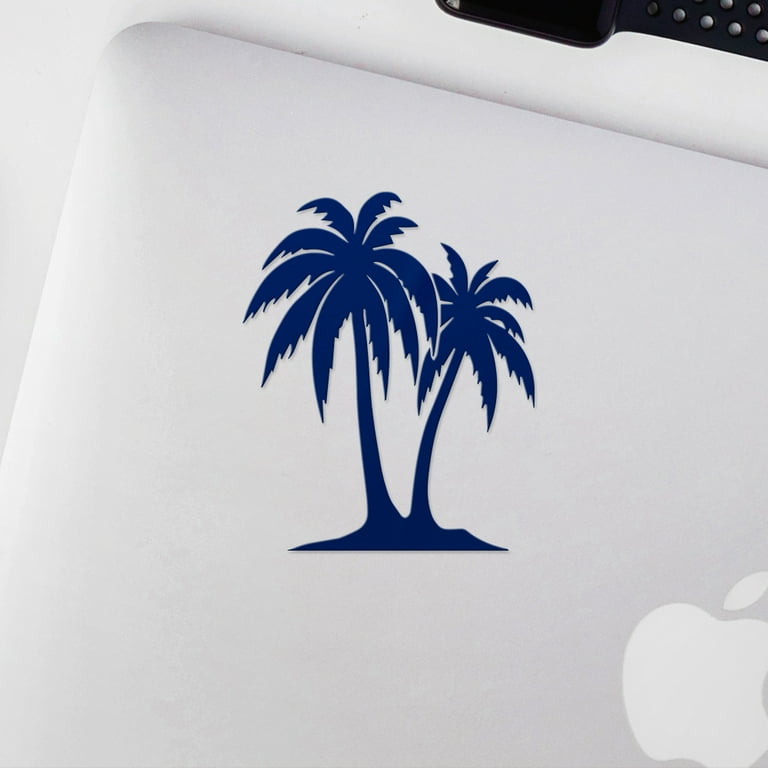 Transparent Decal Stickers Of Palm Trees 3 (Navy Blue) Premium Waterproof  Vinyl Decal Stickers For Laptop Phone Accessory Helmet Car Window Mug Tuber 