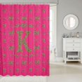 thumbnail image 2 of Manfei Cute Bowknot Letter K Shower Curtain 72Wx78L,Glitter Bow Print Bath Curtain,Hot Pink, 2 of 5