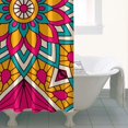 thumbnail image 5 of Quick-Drying 36x72 Boho Daisy Print Shower Curtain, Yellow & White Flowers on Polyester with Plastic Rings for a Retro Bathroom Look, 5 of 5