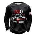 thumbnail image 2 of We The People T Shirt Long Sleeve Waffle Crewneck Tees Featuring USA Anniversary Print Everyday Easy Mens T-shirts Black L, 2 of 3