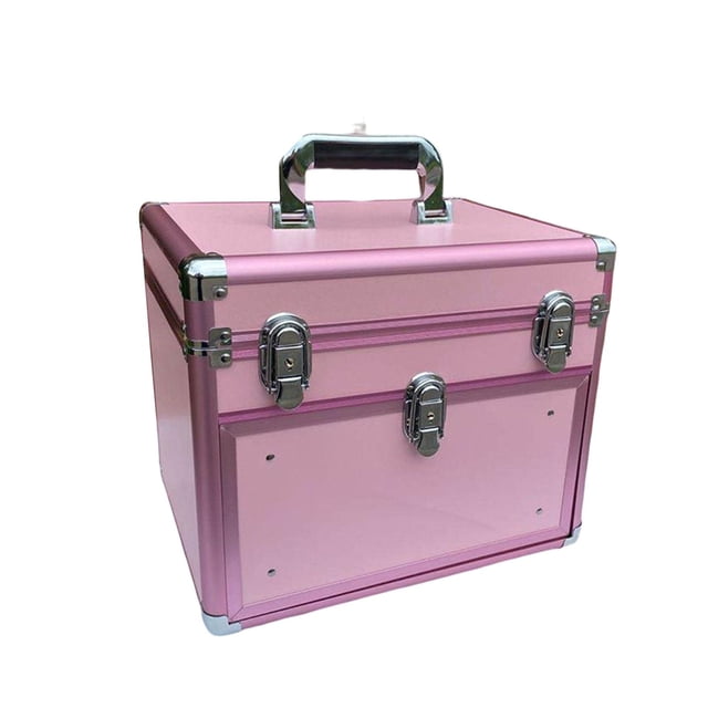 Estuche de tren de maquillaje multifunción, caja de cosméticos con 48 ranuras, bolsa de herramientas de peluquería, organizador de de uñas de rosa normal Yinane estuche de maquillaje