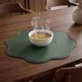 thumbnail image 6 of Unique Bargains Set of 6 Faux Leather Placemats for Kitchen Table Decor Green 15"x15", 6 of 7