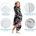 thumbnail image 7 of Pioneer Flower Floral Print Pattern Hooded Bath Towel，60"x35" for Ages 3 To 12 Kids, Quick Dry Lightweight Soft Microfiber Hood Beach Towel Cover Up for Kids, 7 of 7