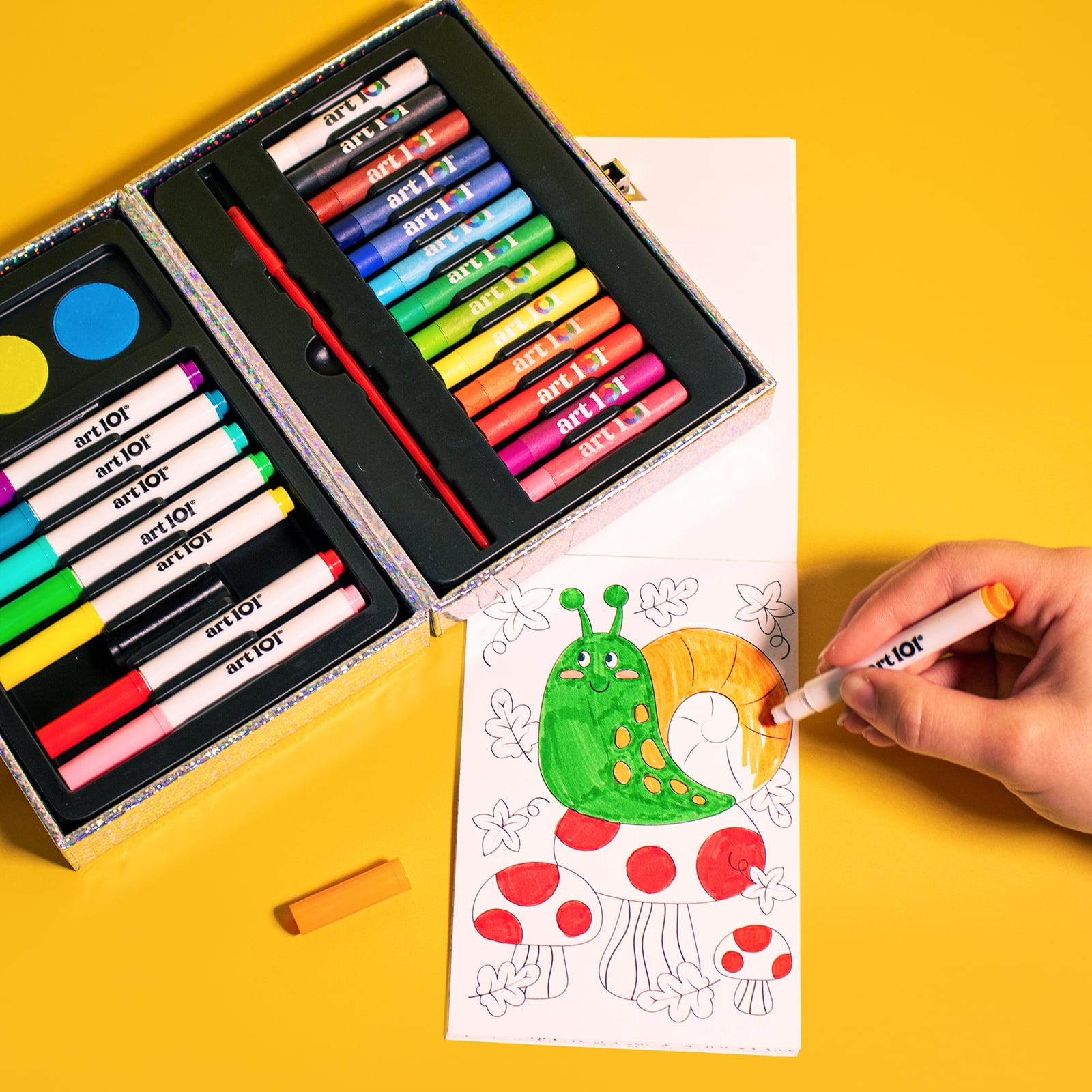 Art 101 Color and Doodle Art Coloring Set with 27 Pieces, for Child Ages 8+