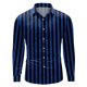 thumbnail image 4 of Camisas Para Hombre Camisa de manga larga con botón de solapa y estampado digital abstracto casual para hombre (Blue, 3XL), 4 of 5