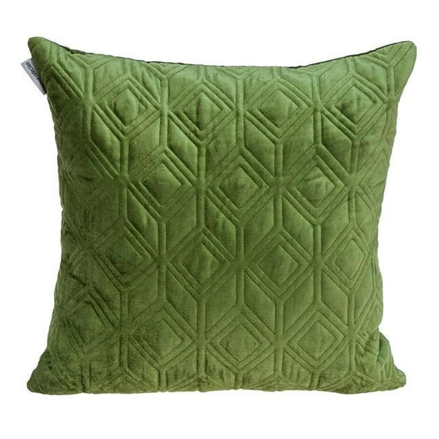 HomeRoots 402858 Tufted Diamonds Olive Velvet Accent Pillow