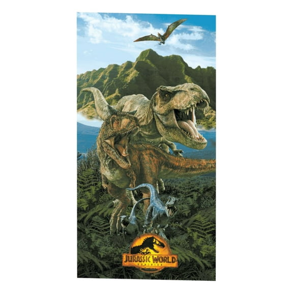 Jurassic World Dinosaur Beach Towel 54" x 27" Pool Bath Boys T-Rex Kids