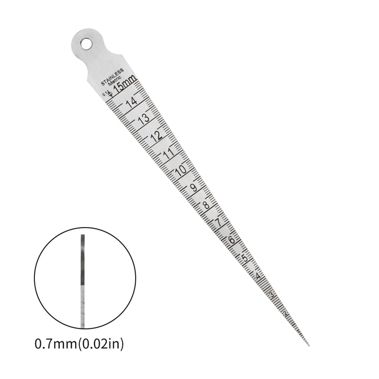 1PC Taper Gauge Feeler 1-15mm Stainless Steel Gap Hole Measuring Tool Double Side Wedge Aperture Scale ,Corrosion-Resistant