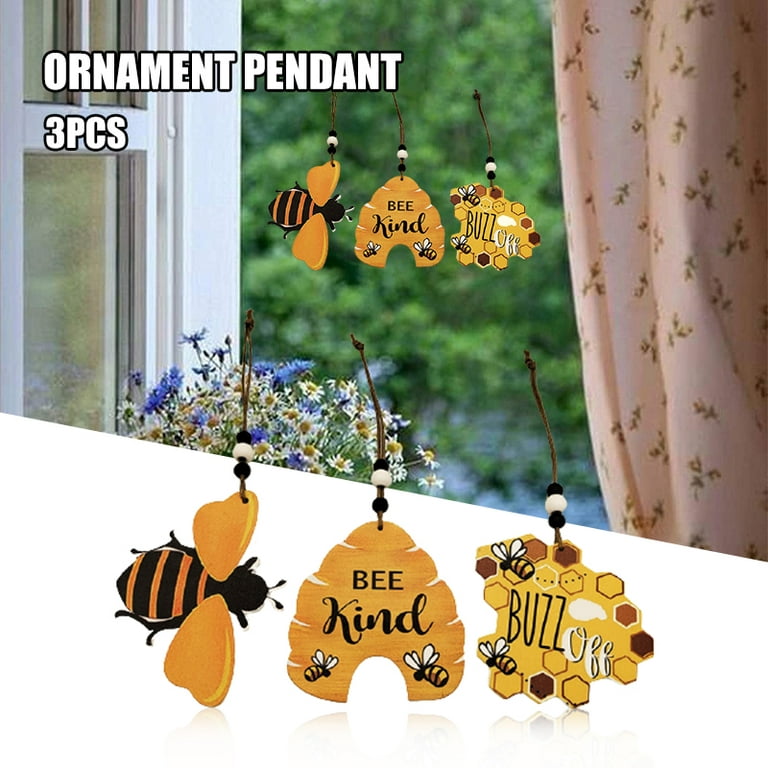 Wooden Bee Festival Decoration Pendant