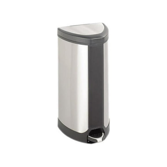 Safco Stainless Step-On 10 Gallon Receptacle in Stainless Steel