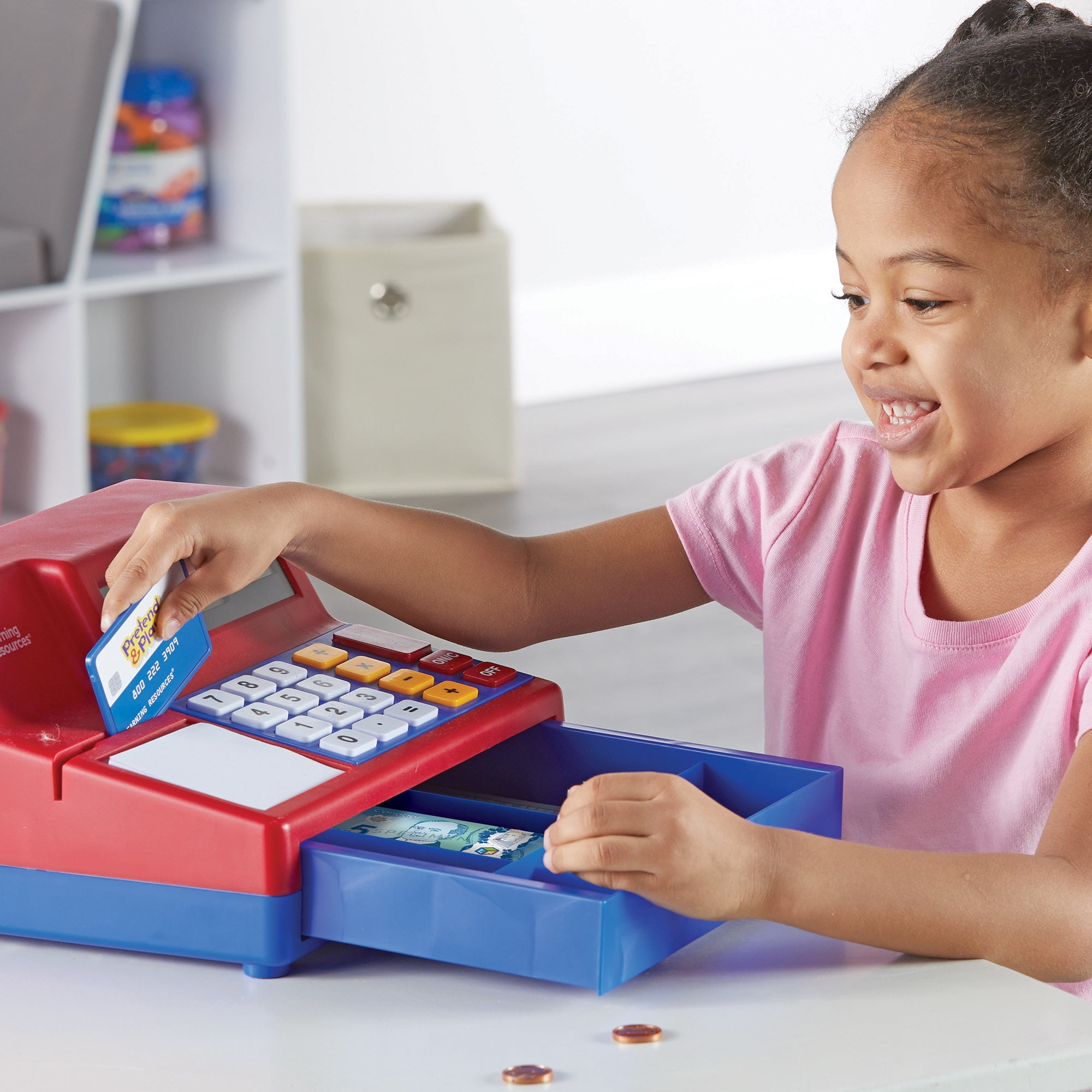 Learning Resources Pretend & Play Calculator Cash Register with Canadian Currency,  Ages 3+