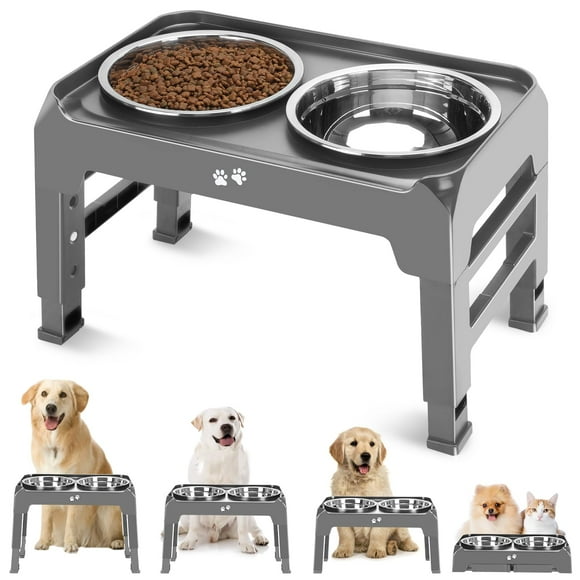 Cuencos elevados para perros COMESOON 4, ajustables en altura, con 2 x 1500 ml SS