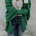 thumbnail image 4 of Virmaxy Knit Cardigan Women's Kimono Cable Knitted Slouchy Oversized Wrap Cardigan Sweater Crochet Cardigans For Women Green S, 4 of 9