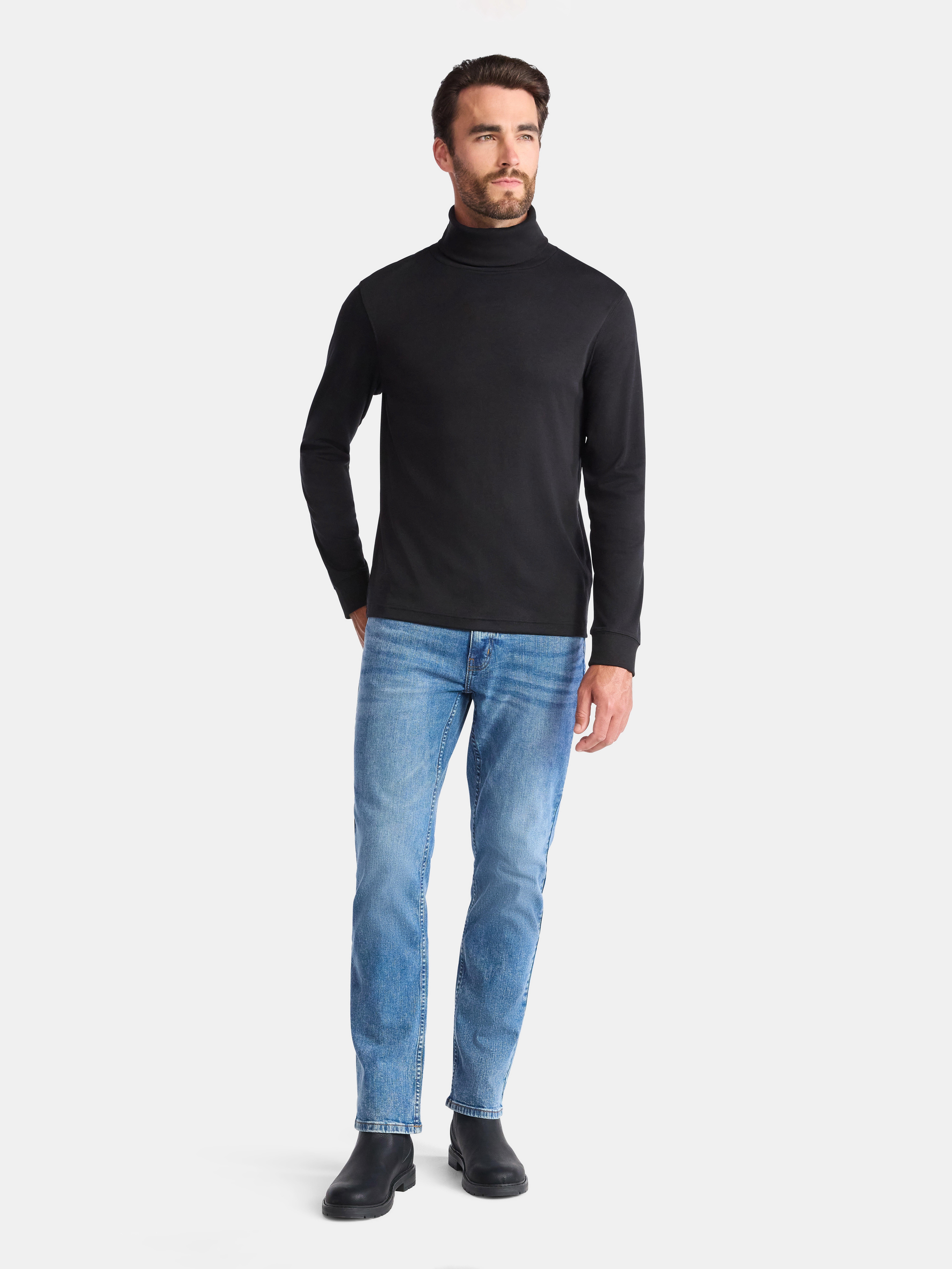 George Men's Turtleneck Pullover with Long Sleeves, Sizes S-3XL