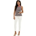 thumbnail image 6 of DARING DIVA Women's Striped Tank Top with Color Block L Brown Red, 6 of 7