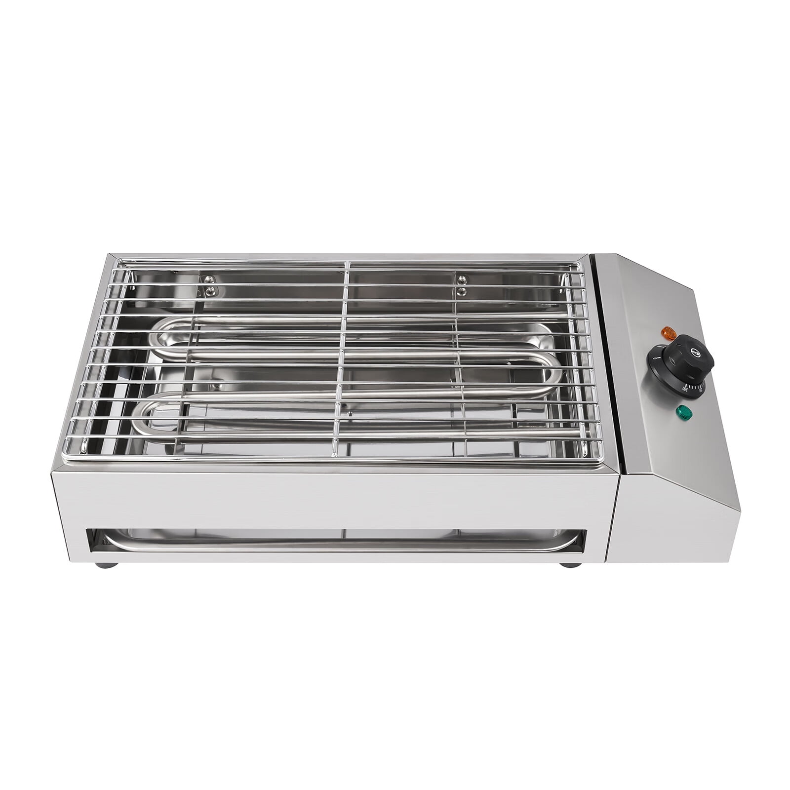 Commercial 1800W Electric Indoor Grill, Smokeless Grill Barbecue Oven Grill  Stainless Steel For BBQ Equipment with Extra-Large Drip Tray 122° F-572° F