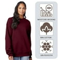 thumbnail image 4 of Hanes Unisex Ultimate Cotton Crewneck Sweatshirt 90/10 Cotton/Polyester Fleece Cozy Comfort Sweater (Mauve+Maroon 2PCS, S), 4 of 7