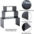 thumbnail image 3 of 6pcs Black Acrylic Display Riser 3 Size Jewelry Display Stand Large Rectangular Acrylic Stand 3-Tier Shelf Table Showcase Fixtures, 3 of 9