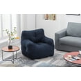thumbnail image 3 of Bean Bag Soft Cotton Linen Fabric Bag Chair Filled with Memory Sponge, Fluffy and Lazy Sofa Filled with Memory Sponge Bag Sofa with Armrests for Living Room, Dark Blue, 3 of 9