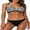 Black/Zebra Pattern, variant on Charmo Women V Neck Bikini Set Low Waist 2 Pieces Swimsuits Tie Back Swimwear