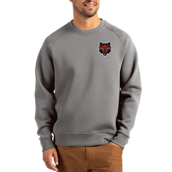 Men's Cutter & Buck Gray Arkansas State Red Wolves Roam Recycled Pullover