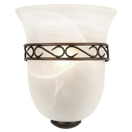 Design House 514596 Marlowe One-Light Wall Sconce with Alabaster Glass, Oil Rubbed Bronze