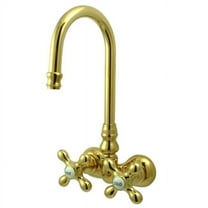 Elements Of Design Dt0712ax Double Handle Wall Mounted Clawfoot Tub Filler - Brass