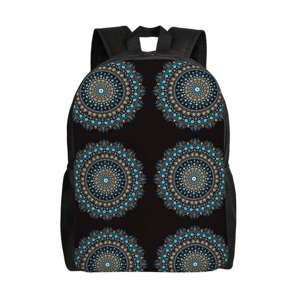 Disketp Mandala Mochila Unisex de Apertura Lateral Completa, Mochila para Laptop para Escuela, Trabajo y Viajes