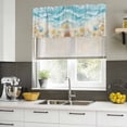thumbnail image 5 of 2 Pack Valances for Windows, Blue Summer Beach Window Valances for Living Room/Bedroom/Bathroom, Coastal Starfish Shell Nautical Ocean Light Filtering Kitchen Curtain Valance 42"W x18" L, 5 of 9