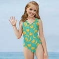 thumbnail image 5 of FOR U DESIGNS Banana One Piece Bathing Suit for Kids Teen Girls 7-8 Years Old Stretchy Sleeveless Swimwear Skin-Friendly One Piece Swimsuits, 5 of 8
