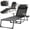 black, variant on Black Folding Chaise Lounge Chair, Adjustable Recliner with Pillow & Cup Holder for Patio Pool