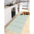 thumbnail image 3 of Sky Blue Striped Coastal Hallway Runner Rug 2x6ft,Nautical Beach Starfish Shell Washable Woven Living Room Bedroom Kitchen Bathrom Carpet with Tassels,Indoor Outdoor Throw Door Mat for Entryway, 3 of 5