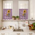 thumbnail image 3 of 3 Piece Kitchen Curtains and Valances Set Violet Sunshine Sunflower Cafe Curtains 24 Inch Length Pastoral Bees Farmhouse Floral Valance & Tier Curtain for Living Room Bedroom Window 54"x18"+27"x24"*2, 3 of 6