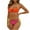 Orange, variant on Elegant Bikini Set for Women Solid Color Figure Flattering with Soft Padded Bralette No Underwire and High Waist