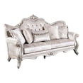 thumbnail image 2 of Paulo 85 Inch Sofa, Off White Fabric, Carved Silver Solid Wood Frame, 2 of 7