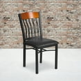 thumbnail image 2 of Flash Furniture Eclipse Series Vertical Back Black Metal and Cherry Wood Restaurant Chair with Black Vinyl Seat, 2 of 6