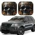 thumbnail image 1 of Vsdgher Gold Pattern Black Skull Print Car Windshield Sun Shade, Reflective Sunshade Window Sunshade Sun Visor Protector Fit for Cars,Trucks,SUVs-Medium, 1 of 6