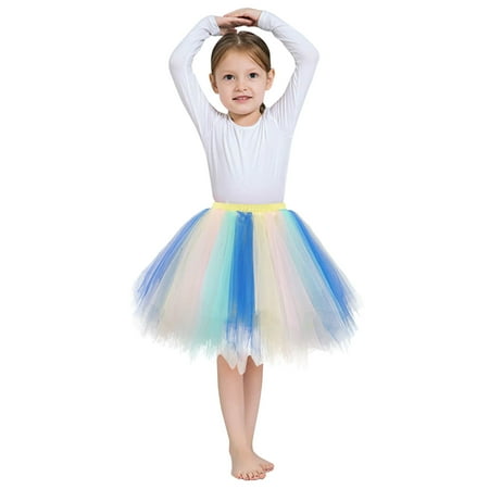 

nsendm Baby Girls Soft Fluffy Tutu Skirt Toddler Party Carnival Girl Mesh Tutu Princess Skirt Kids Shoes Dress White 6-10 Years