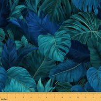 Castle Fairy Botanical Theme Fabric by the Yard 1 Yard for Teenagers,Tropical Plants Home Decor Fabric by the Yard,Tree Leaves Room Decor Fabric by the Yard,Ultra Soft Home Decor