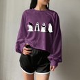 thumbnail image 4 of ersvoioy Womens Crop Sweatshirts Halloween Black Cat Ghost Graphic Tops Fall Winter Long Sleeve Pullover Trendy Y2K Streetwear, 4 of 6