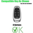 thumbnail image 2 of Key Fob Cover Compatible with Hyundai Ioniq 5 2022-2024 8-Button Handmade Leather Car Key Case with Key Fob Strap Protective Key Housing Keychain Case Holder Protector,Dark Grey,Black, 2 of 8