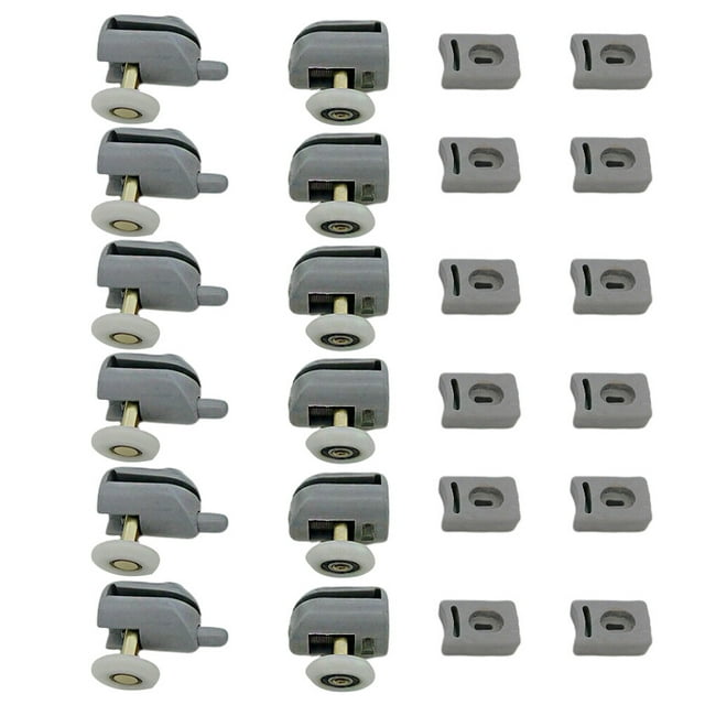 12 Pcs Rouleaux de Porte de Douche en Plastique Roues Guides de Poulies Pièces de Rechange pour Salle de Bain Maison