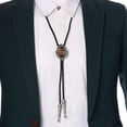 thumbnail image 4 of 2x Crown Bolo Tie Traje Rodeo Americano para Hombres Mujeres marrón + negro Hugo Corbata de bolo, 4 of 8