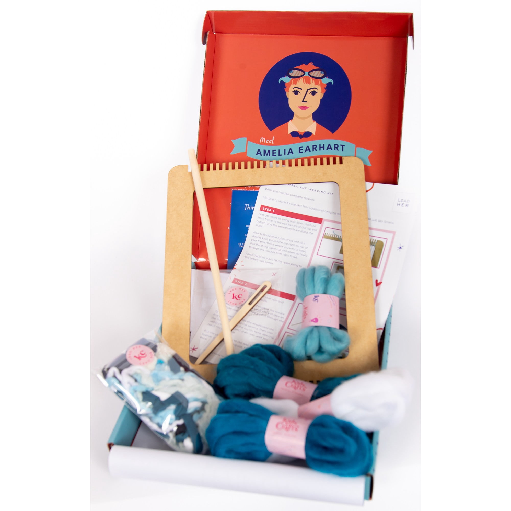 SOAR Like Amelia Earhart - Textured Wall Art Weaving DIY Loom Kit -  Kids Girls Ages 7+