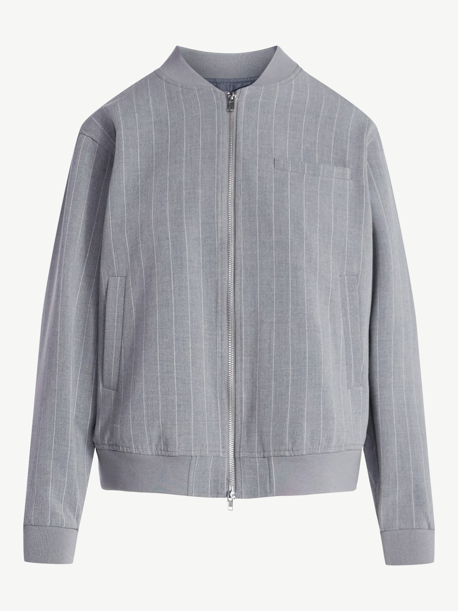 Scoop Women's Pinstripe Bomber Jacket, Midweight, Sizes XS-XXL