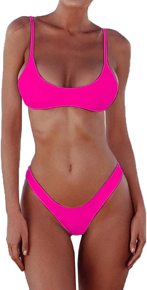 SherryDC Women's Solid Scoop Neck Push up Padded Brazilian Thong Bikini  Swimsuit Bathing Suit, Army Green, Small : : Clothing, Shoes &  Accessories